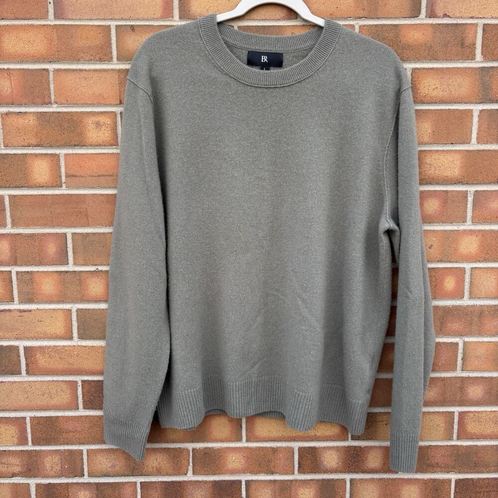 Banana Republic Cashmere Crewneck Sweater Mens Size Large Green Classic